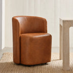 Caramel Minotti YX-24 | Long-Skirt Dining Chair with armrest Slipcover