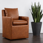 Caramel Minotti YX-24 | Long-Skirt Dining Chair with armrest Slipcover