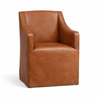 Caramel Minotti YX-24 | Long-Skirt Dining Chair with armrest Slipcover