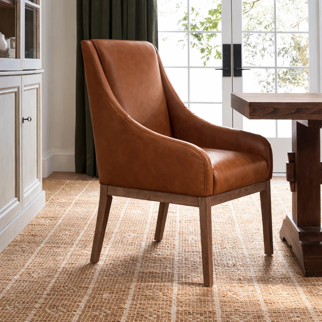 Caramel Minotti YX-24 | Snug fit Dining Chair with armrest Slipcover