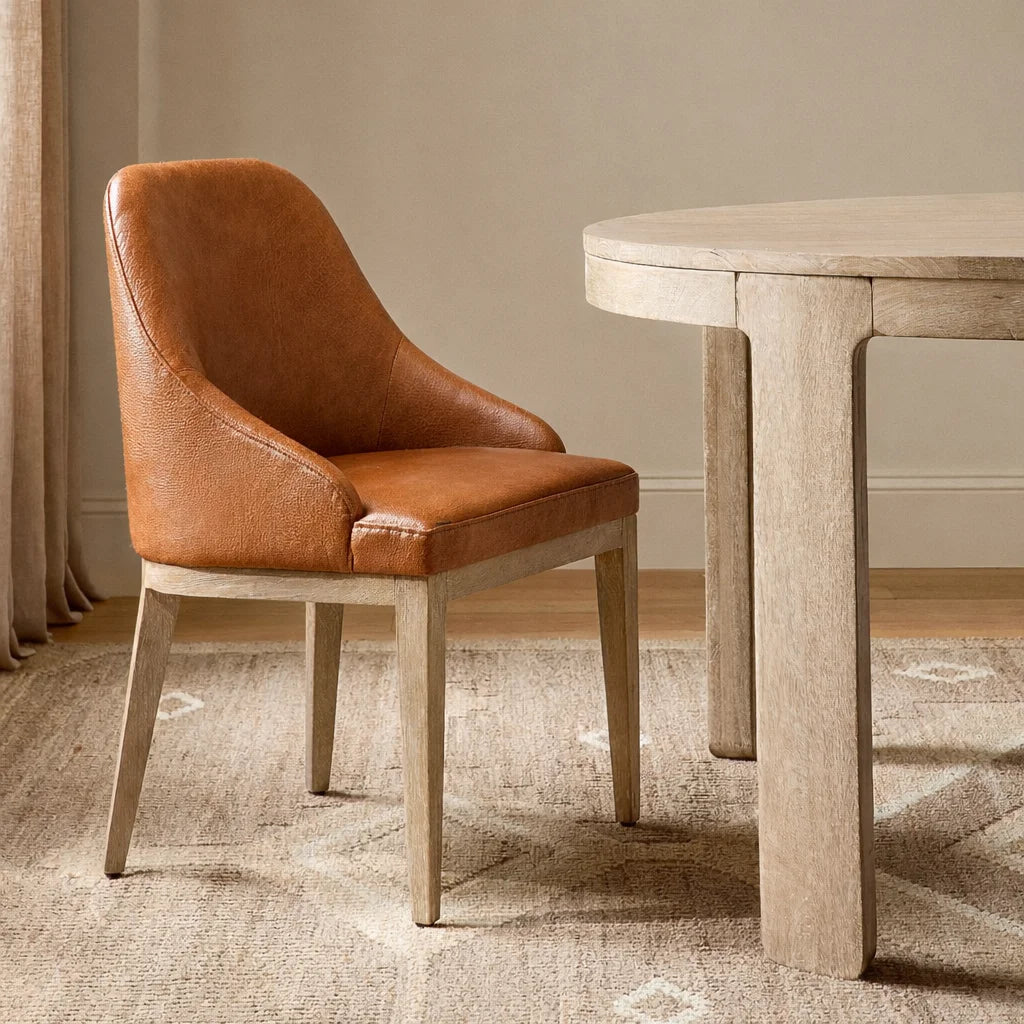 Caramel Minotti YX-24 | Snug fit Dining Chair with armrest Slipcover