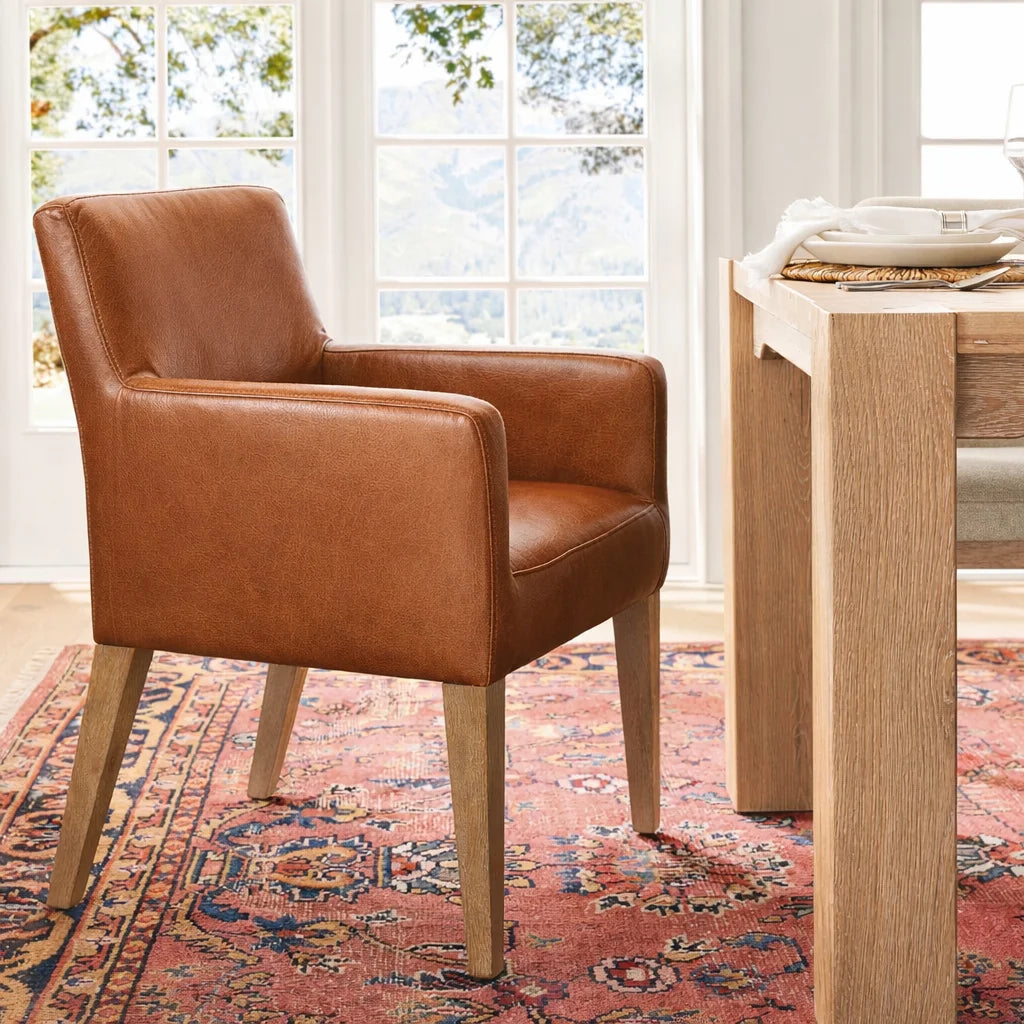 Caramel Minotti YX-24 | Snug fit Dining Chair with armrest Slipcover