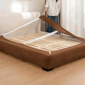 Caramel Brown · Stretch-Fit Inset Bed Frame Cover · Elastic Bands + Back Elastic