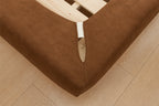 Caramel Brown · Stretch-Fit Inset Bed Frame Cover · Elastic Bands + Back Elastic