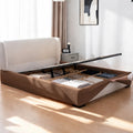 Caramel Brown · Stretch-Fit Inset Bed Frame Cover · Tie Straps + Back Elastic