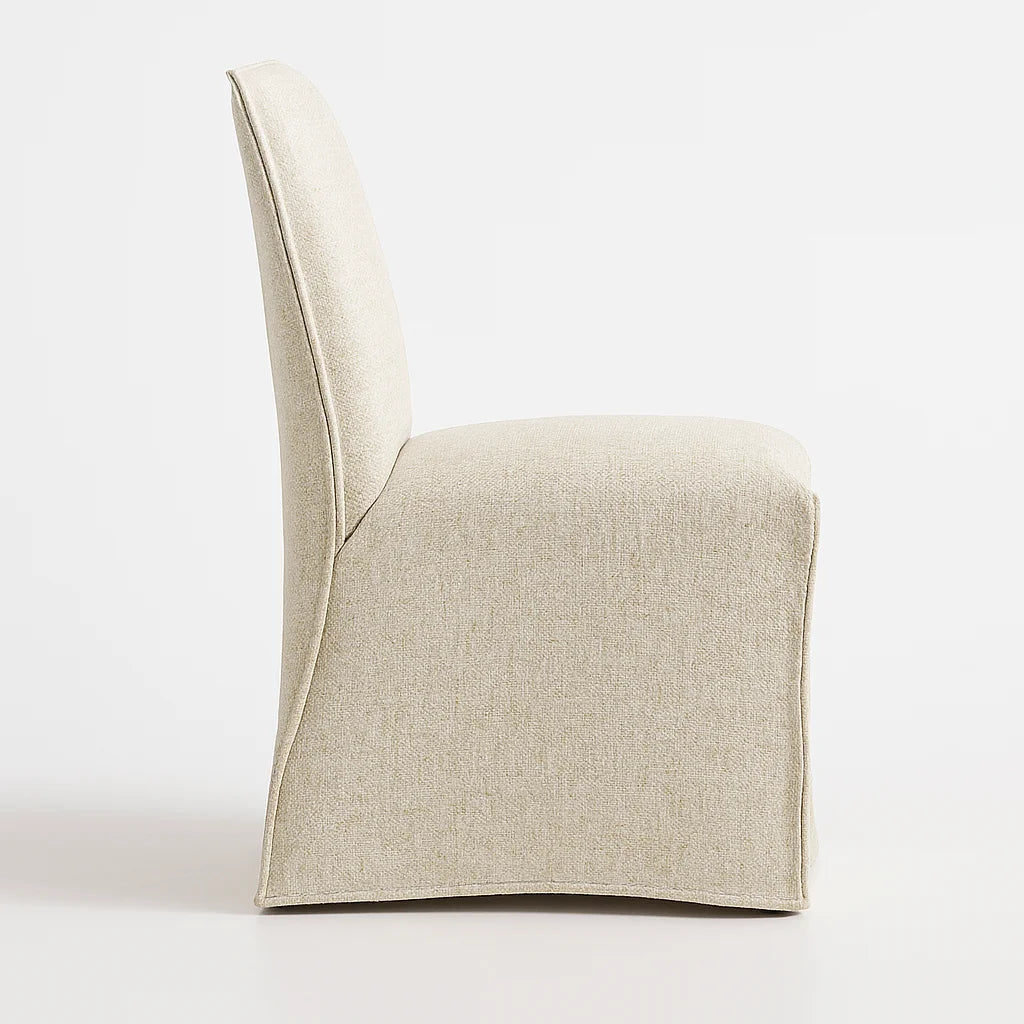 Champagne Cream WX23006 - 06 | Long-Skirt Dining Chair Slipcover