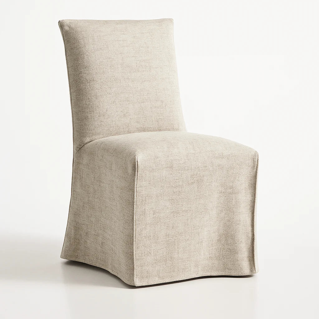 Champagne Cream WX23006 - 06 | Long-Skirt Dining Chair Slipcover