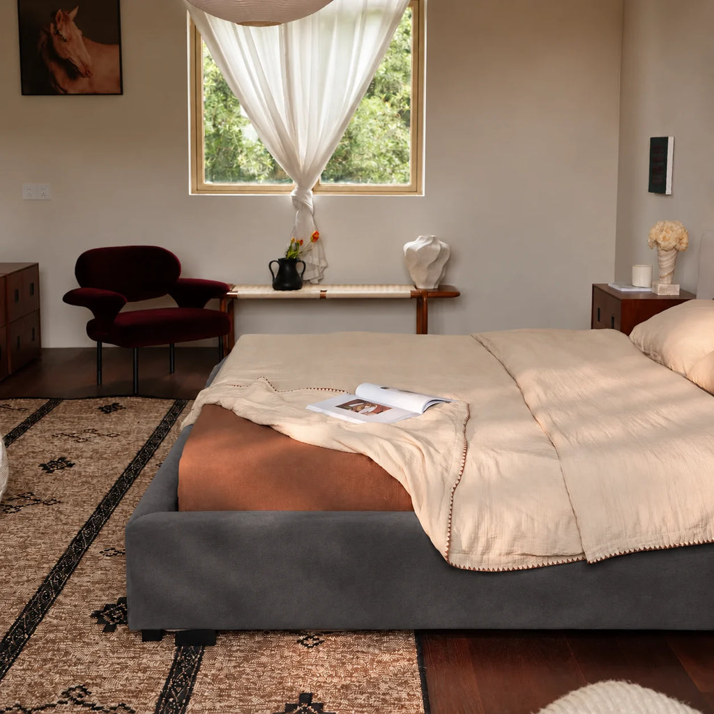 Charcoal-Gray · Stretch-Fit Bed Frame Cover