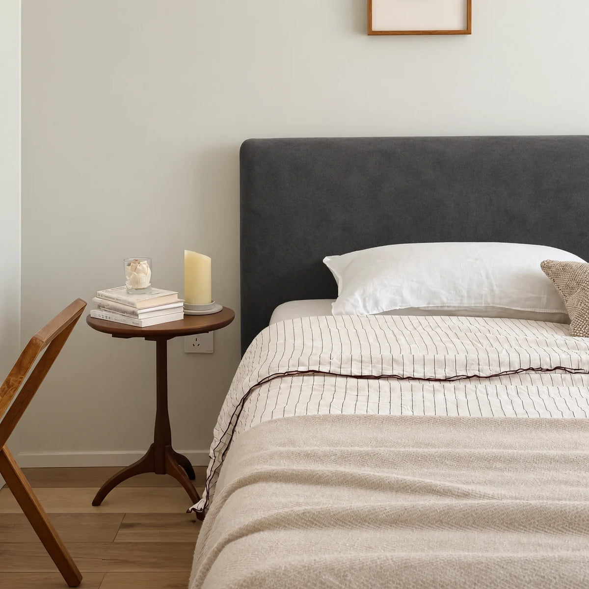 Charcoal-Gray · Stretch-Fit Bed Headboard Cover