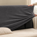 Charcoal-Gray · Stretch-Fit Bed Headboard Cover