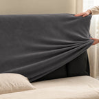 Charcoal-Gray · Stretch-Fit Bed Headboard Cover