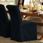 Charcoal Gray WB PBV2042 - 12 | Long-Skirt Dining Chair Slipcover