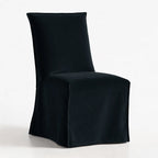 Charcoal Gray WB PBV2042 - 12 | Long-Skirt Dining Chair Slipcover