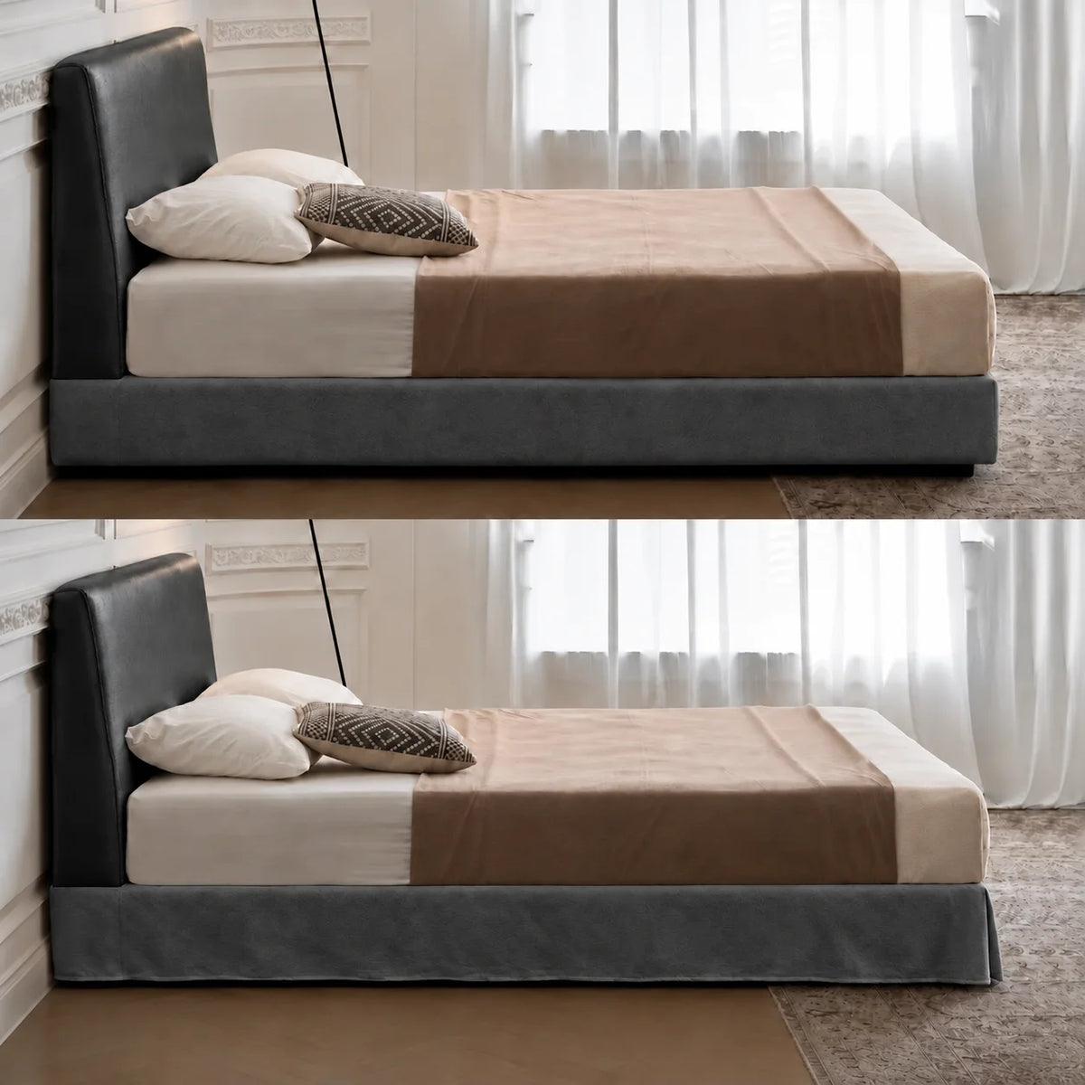 Charcoal Gray · Stretch-Fit Bed Frame Cover