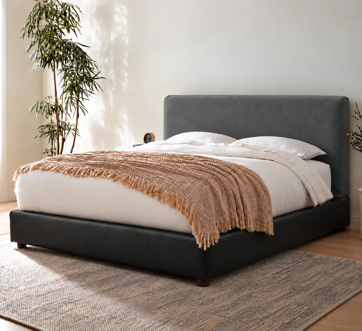 Charcoal Gray · Stretch-Fit Bed Headboard Cover