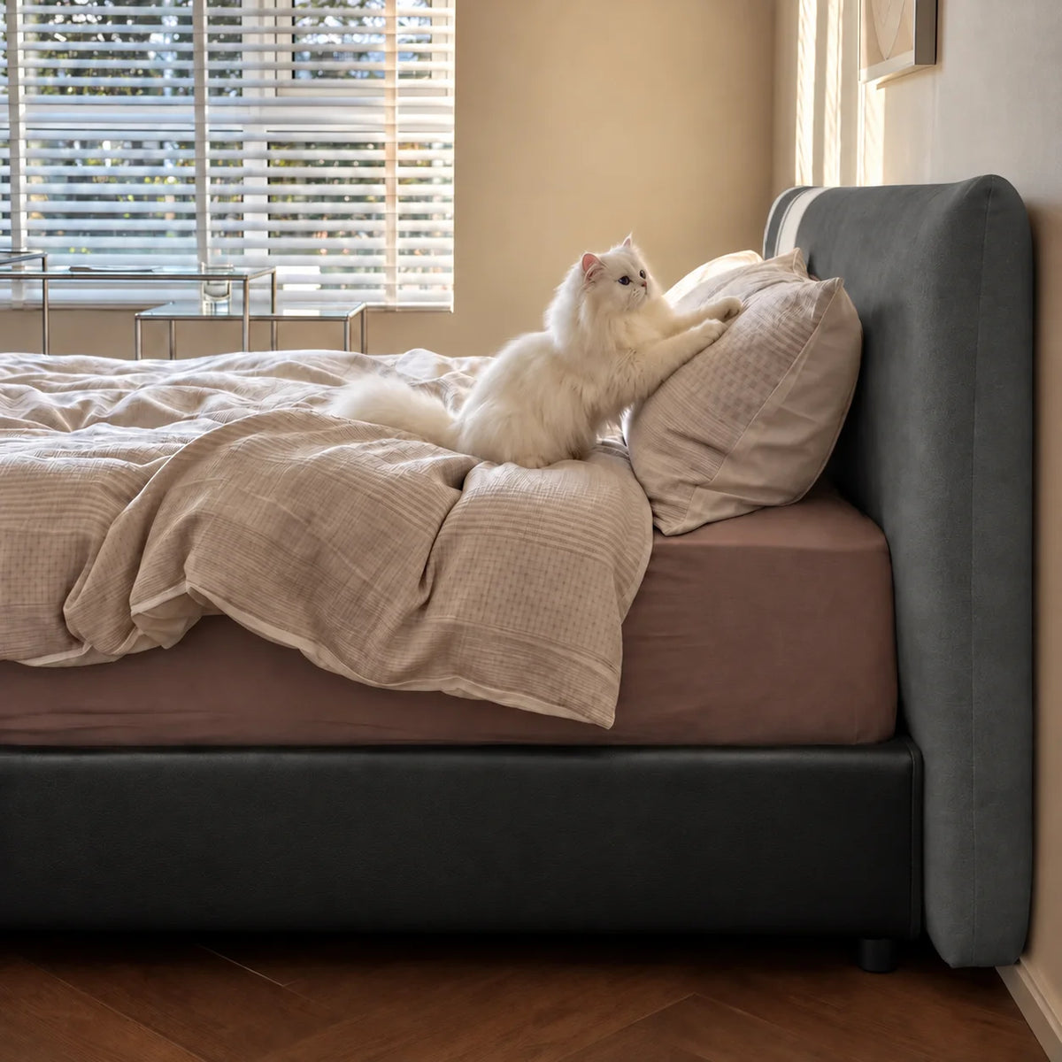 Charcoal Gray · Stretch-Fit Bed Headboard Cover