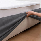 Charcoal Gray · Stretch-Fit Inset Bed Frame Cover · Tie Straps + Back Elastic