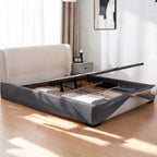 Charcoal Gray · Stretch-Fit Inset Bed Frame Cover · Tie Straps + Back Elastic