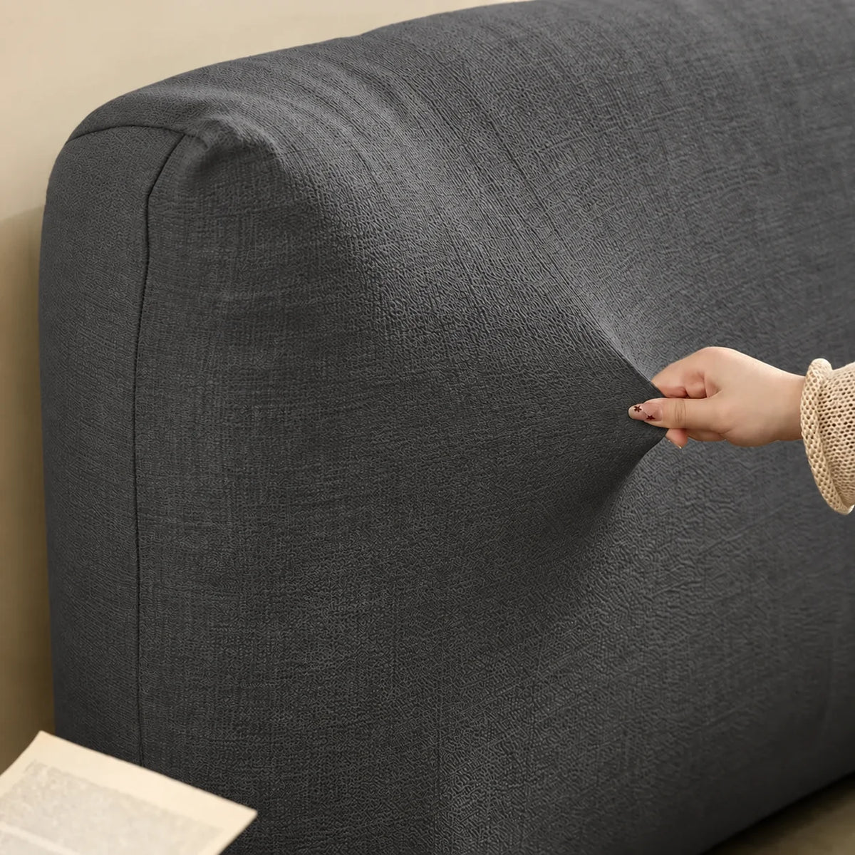 Charcoal Gray · Stretch-Fit Bed Headboard Cover