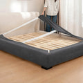 Charcoal Gray · Stretch-Fit Inset Bed Frame Cover · Elastic Bands + Back Elastic