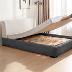 Charcoal Gray · Stretch-Fit Inset Bed Frame Cover · Elastic Bands + Back Elastic
