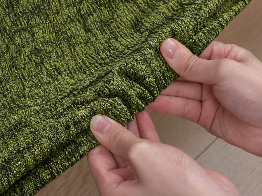 Moss Trace · Stretch-Fit Inset Bed Frame Cover · Elastic Bands + Back Elastic