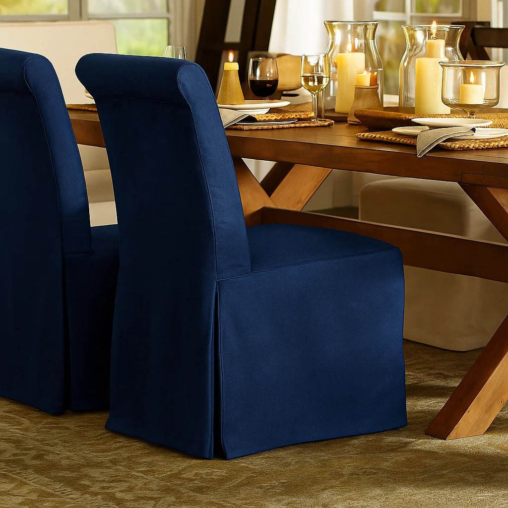 Royal Blue WB PBV2042 - 46 | Long-Skirt Dining Chair Slipcover