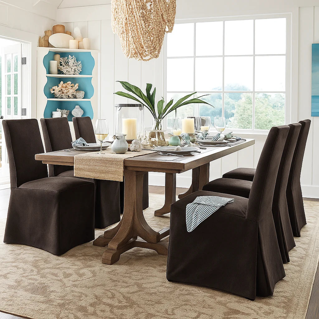 Chestnut WB PBV2042 - 10 | Long-Skirt Dining Chair Slipcover