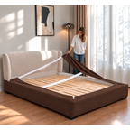 Chocolate-Brown · Stretch-Fit Bed Frame Cover