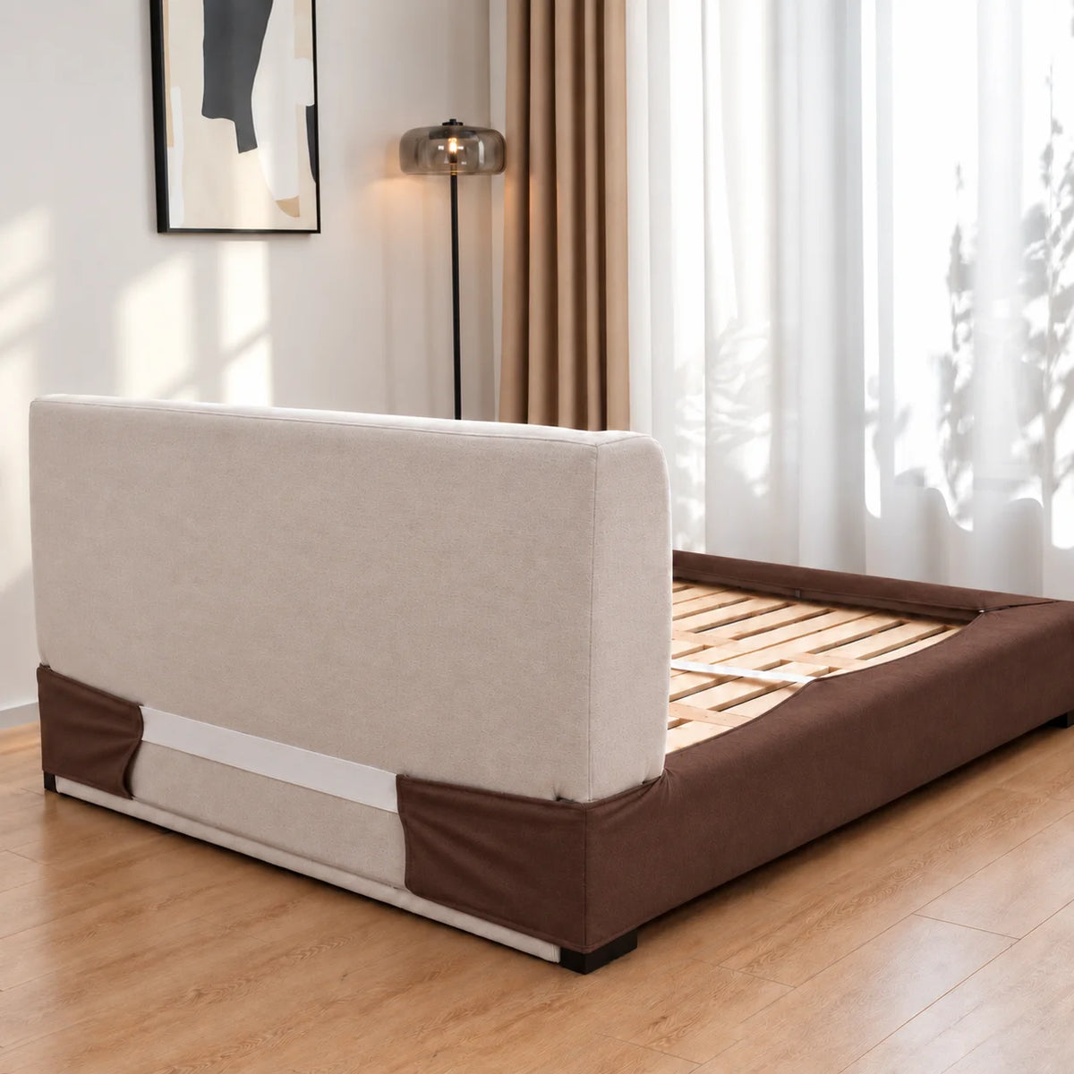 Chocolate-Brown · Stretch-Fit Bed Frame Cover