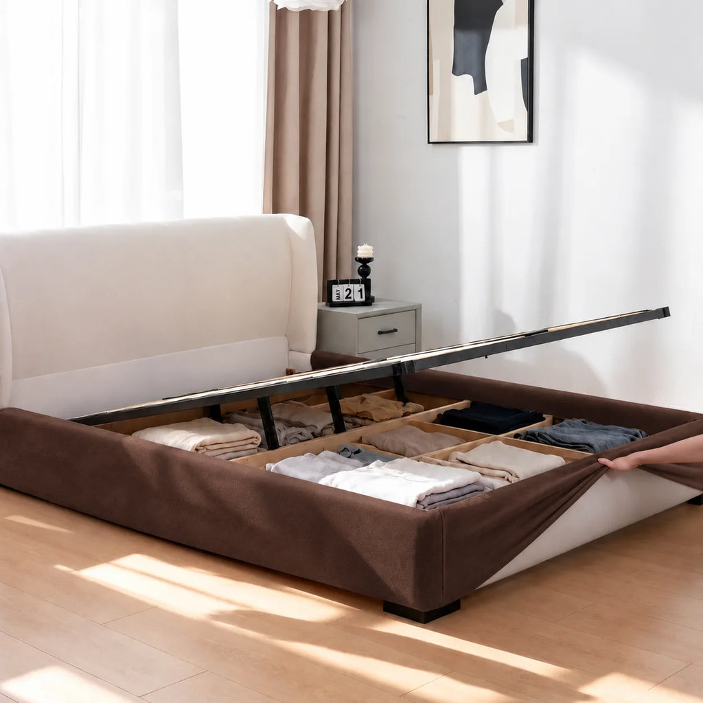 Chocolate-Brown · Stretch-Fit Bed Frame Cover