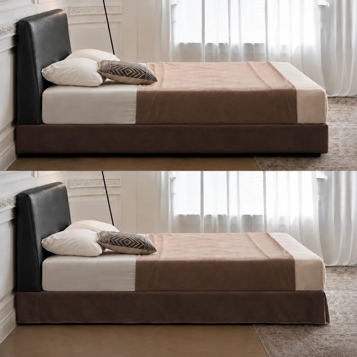 Chocolate-Brown · Stretch-Fit Bed Frame Cover