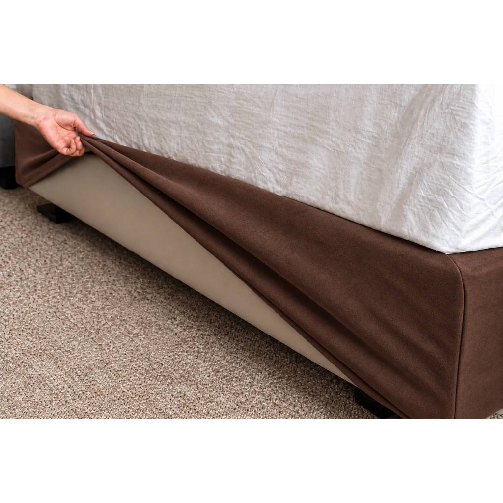 Chocolate-Brown · Stretch-Fit Bed Frame Cover