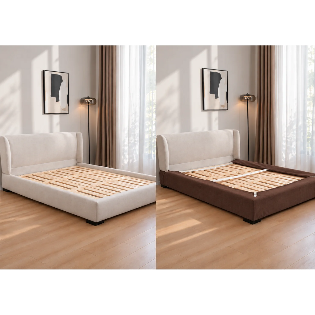 Chocolate-Brown · Stretch-Fit Bed Frame Cover