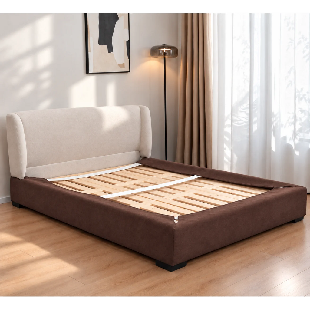 Chocolate-Brown · Stretch-Fit Bed Frame Cover