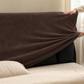 Chocolate-Brown · Stretch-Fit Bed Headboard Cover