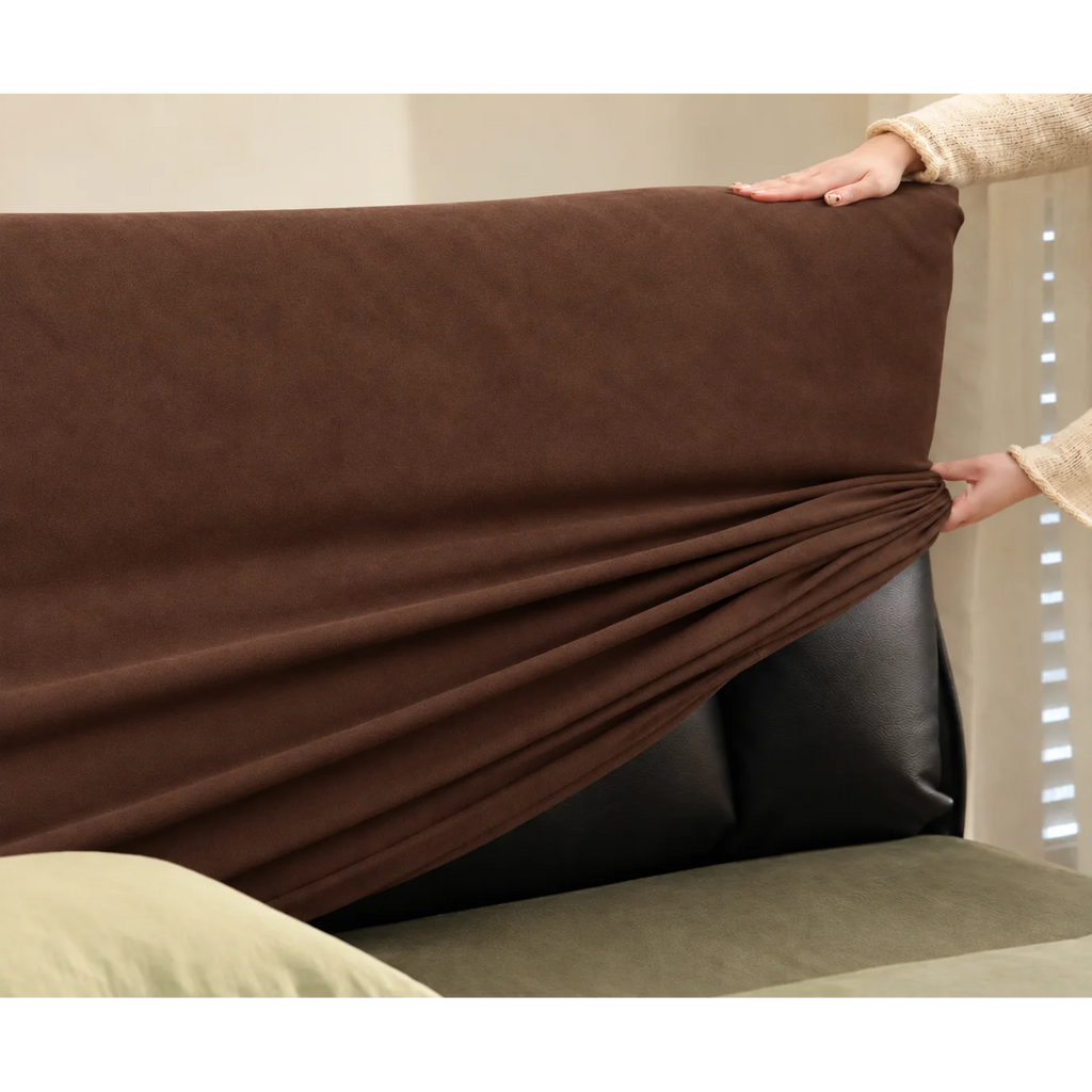 Chocolate-Brown · Stretch-Fit Bed Headboard Cover