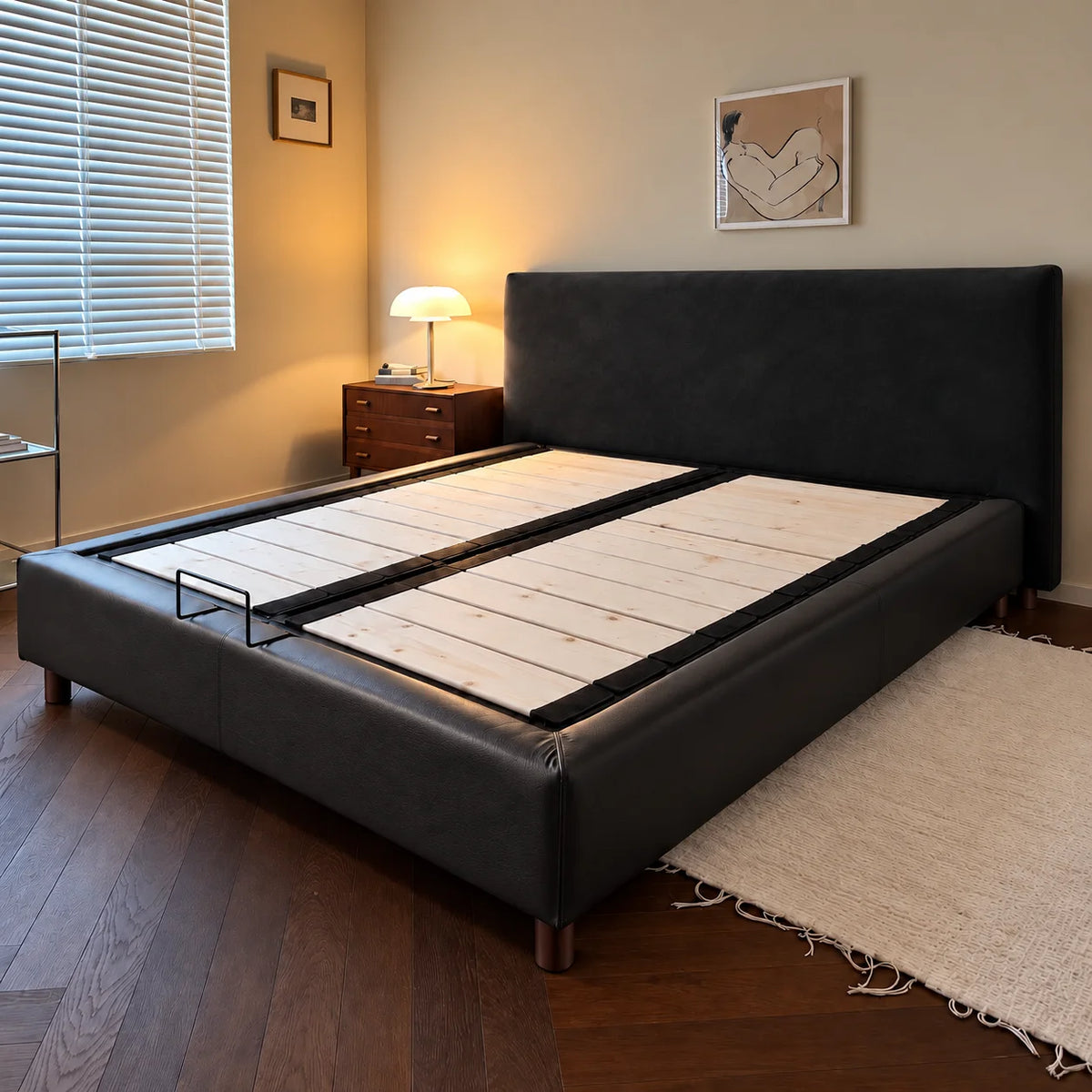 Classic Black · Stretch-Fit Bed Headboard Cover