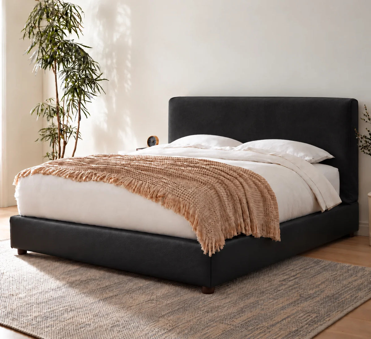 Classic Black · Stretch-Fit Bed Headboard Cover