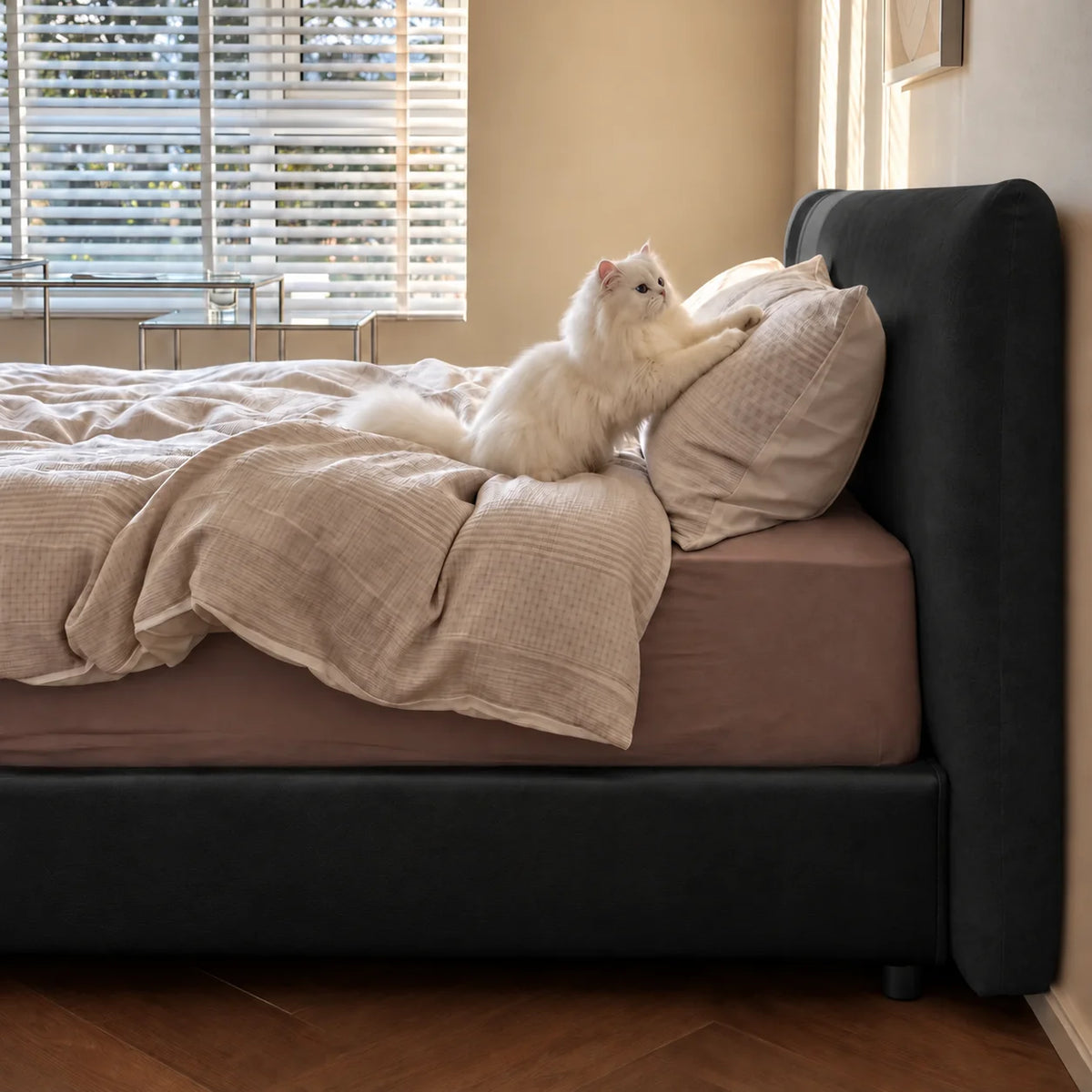 Classic Black · Stretch-Fit Bed Headboard Cover