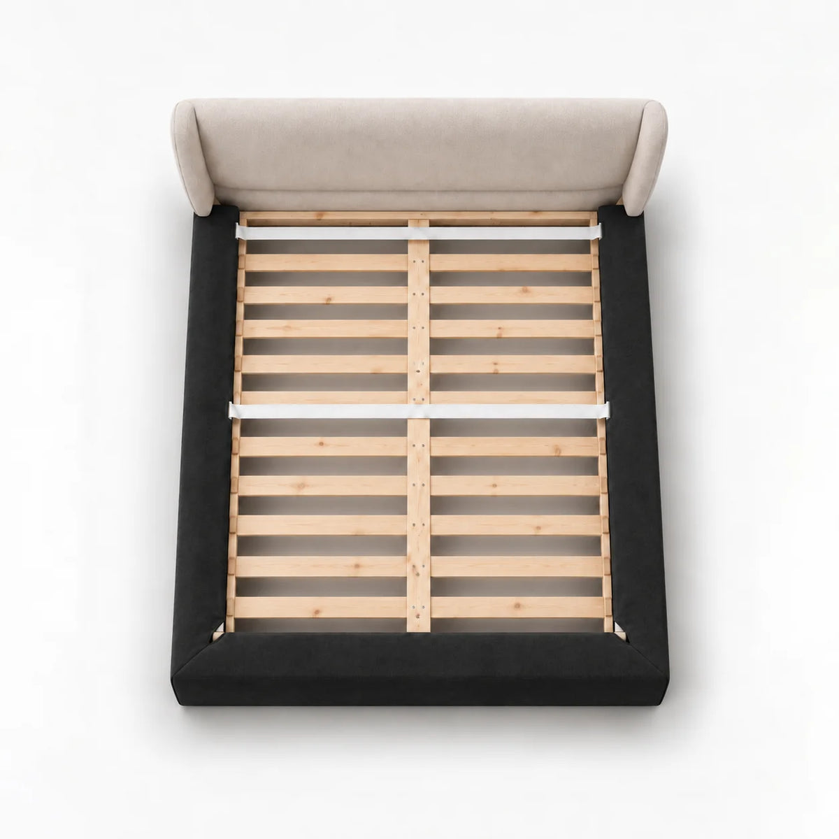 Classic Black · Stretch-Fit Inset Bed Frame Cover · Elastic Bands + Back Elastic