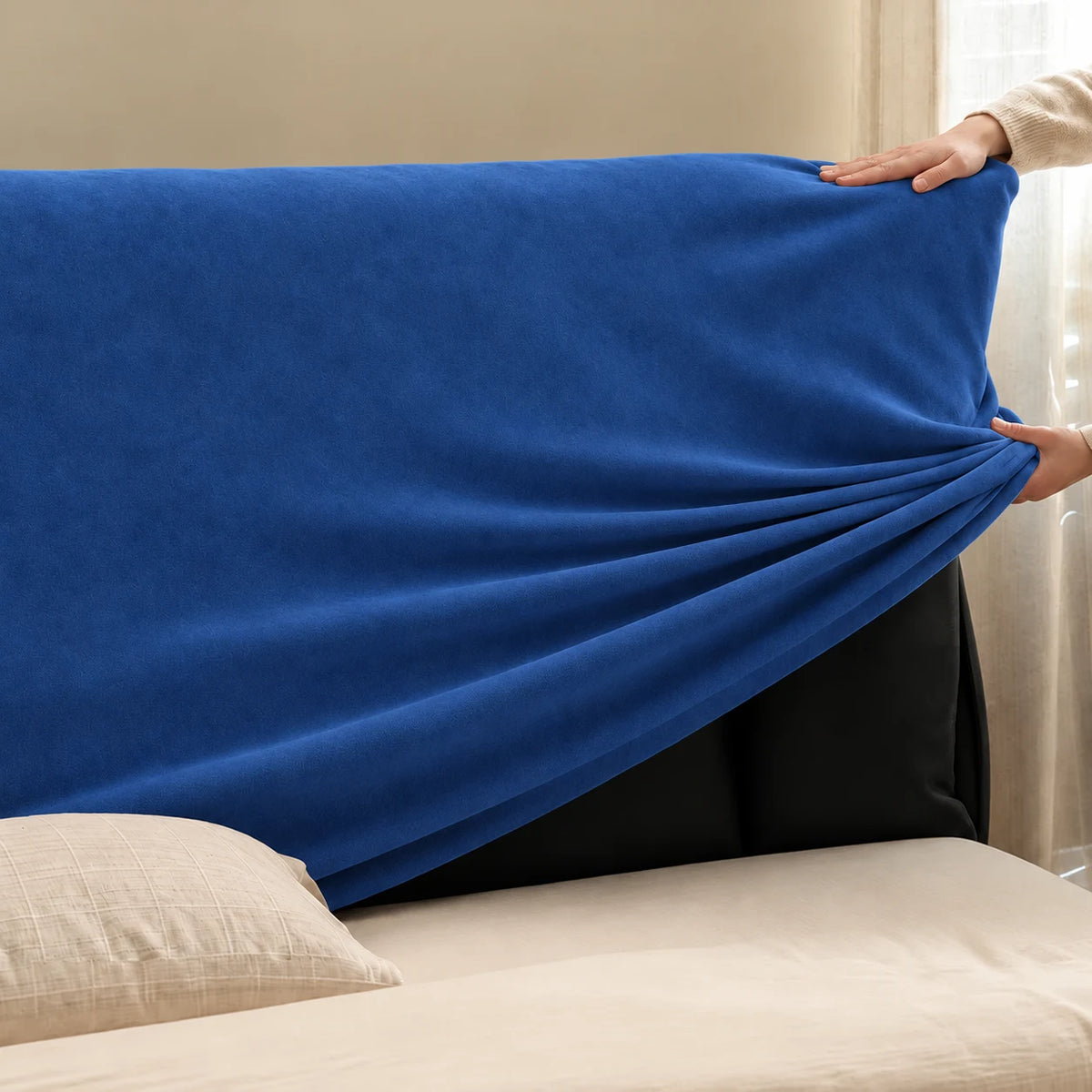Cobalt Blue · Stretch-Fit Bed Headboard Cover
