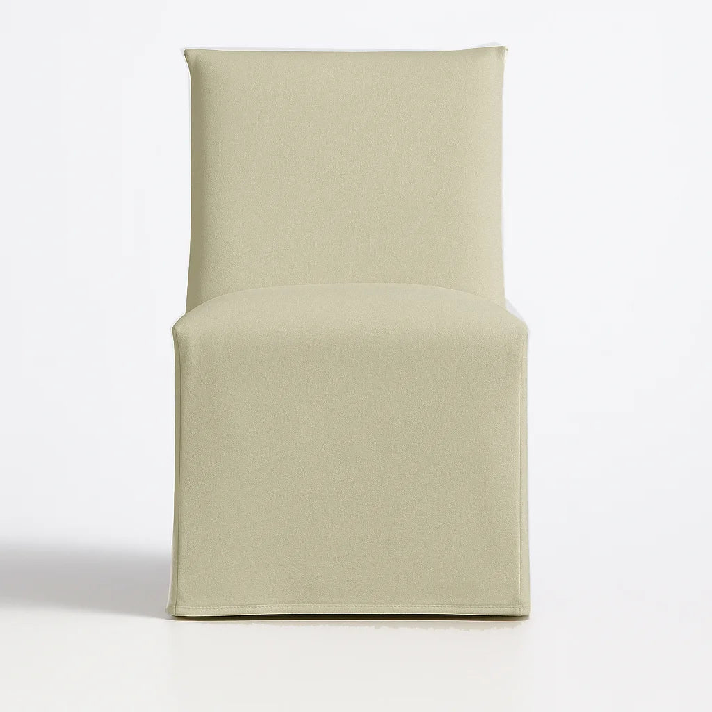 Cream-colored WB PBV2042 - 01 | Long-Skirt Dining Chair Slipcover