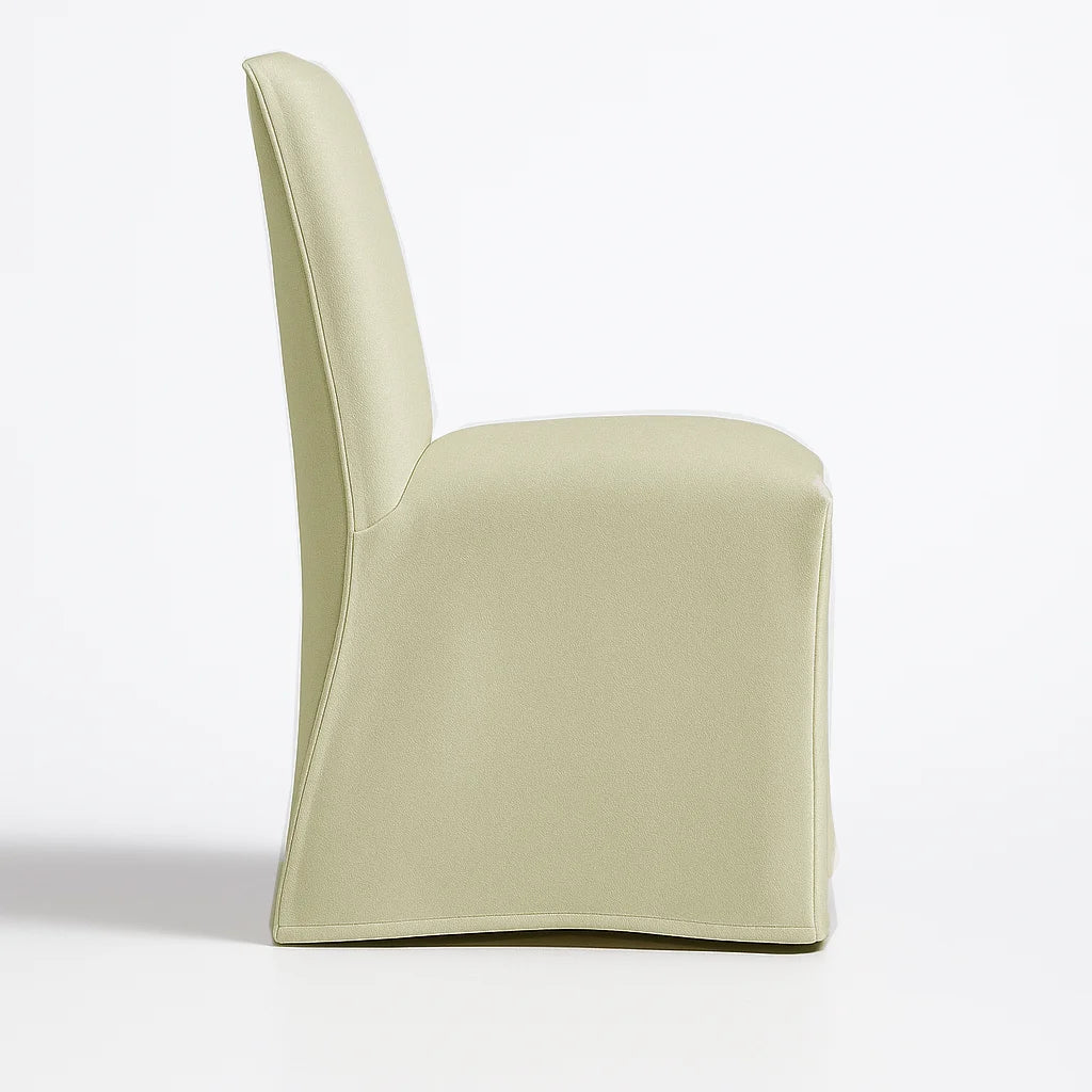 Cream-colored WB PBV2042 - 01 | Long-Skirt Dining Chair Slipcover