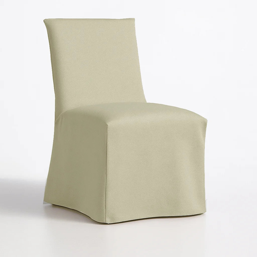 Cream-colored WB PBV2042 - 01 | Long-Skirt Dining Chair Slipcover