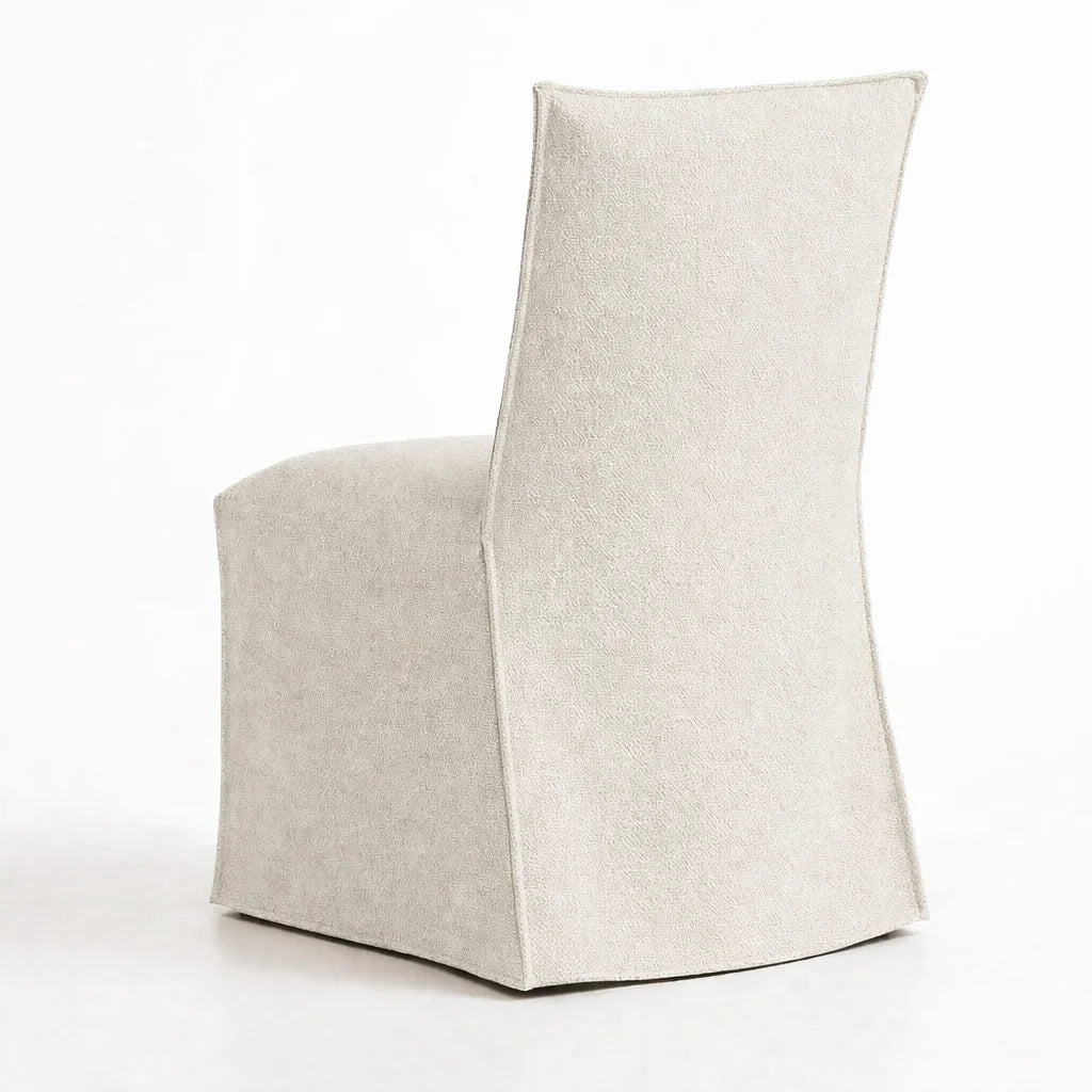 Cream ML 625 - 02 | Long-Skirt Dining Chair Slipcover