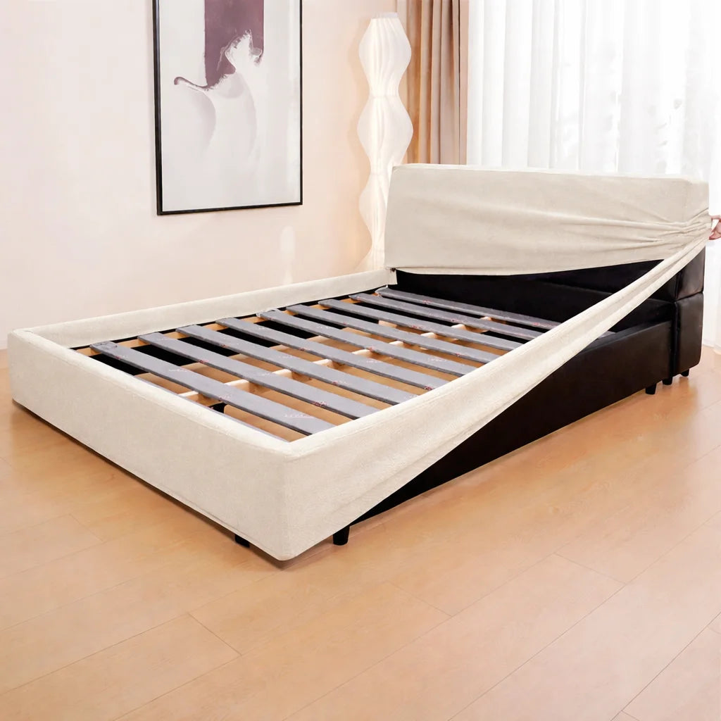 Cream ML 625 - 02 | Bed Frame + Headboard Cover
