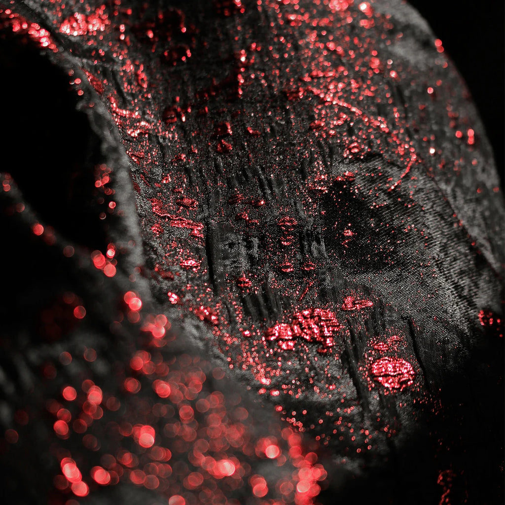Crimson Nocturne · Textured Ink Jacquard · Custom Wall Art