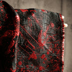 Crimson Nocturne · Textured Ink Jacquard · Custom Wall Art