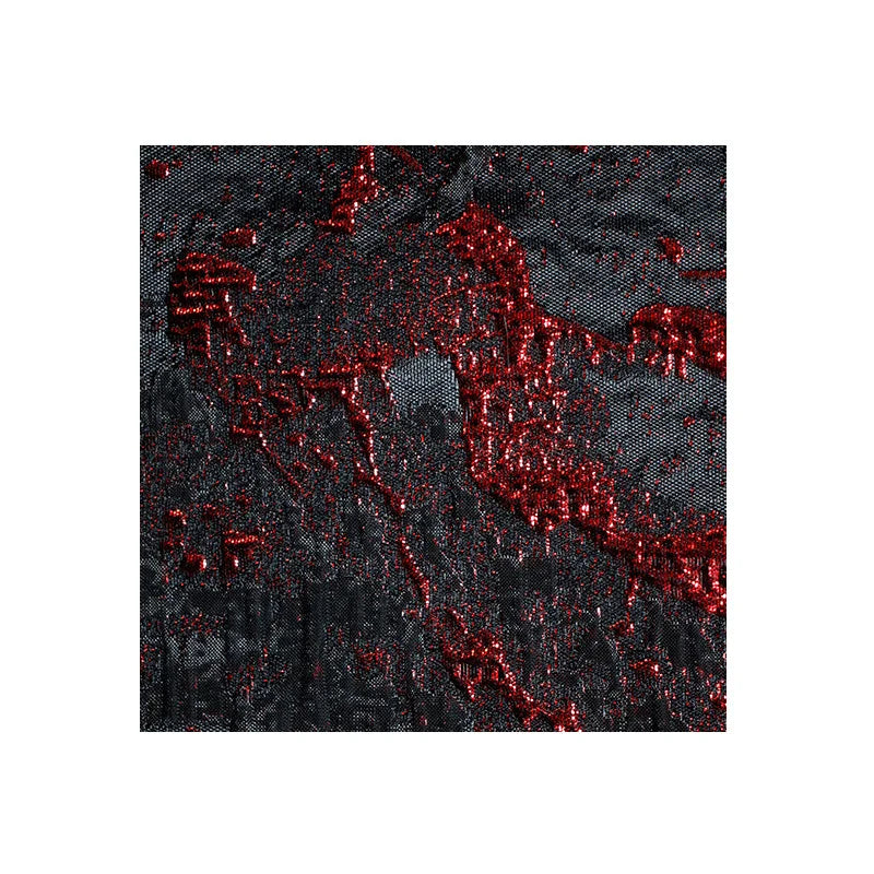Crimson Nocturne · Textured Ink Jacquard · Custom Wall Art